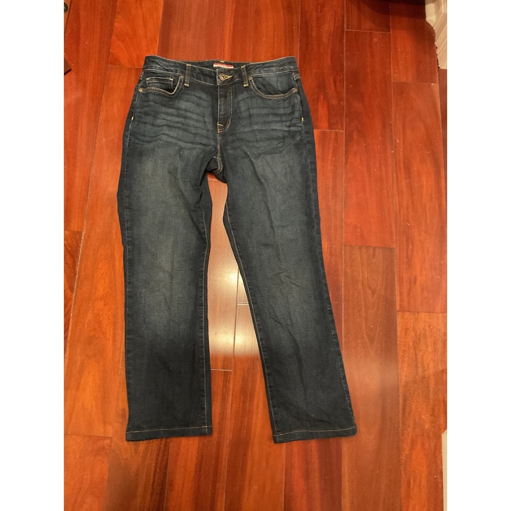 Tommy Hilfiger Jeans Womens 10 Blue Excellent Curve Straight Stretch Dark Wash